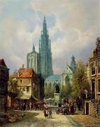 unknow artist European city landscape, street landsacpe, construction, frontstore, building and architecture. 321 Germany oil painting reproduction